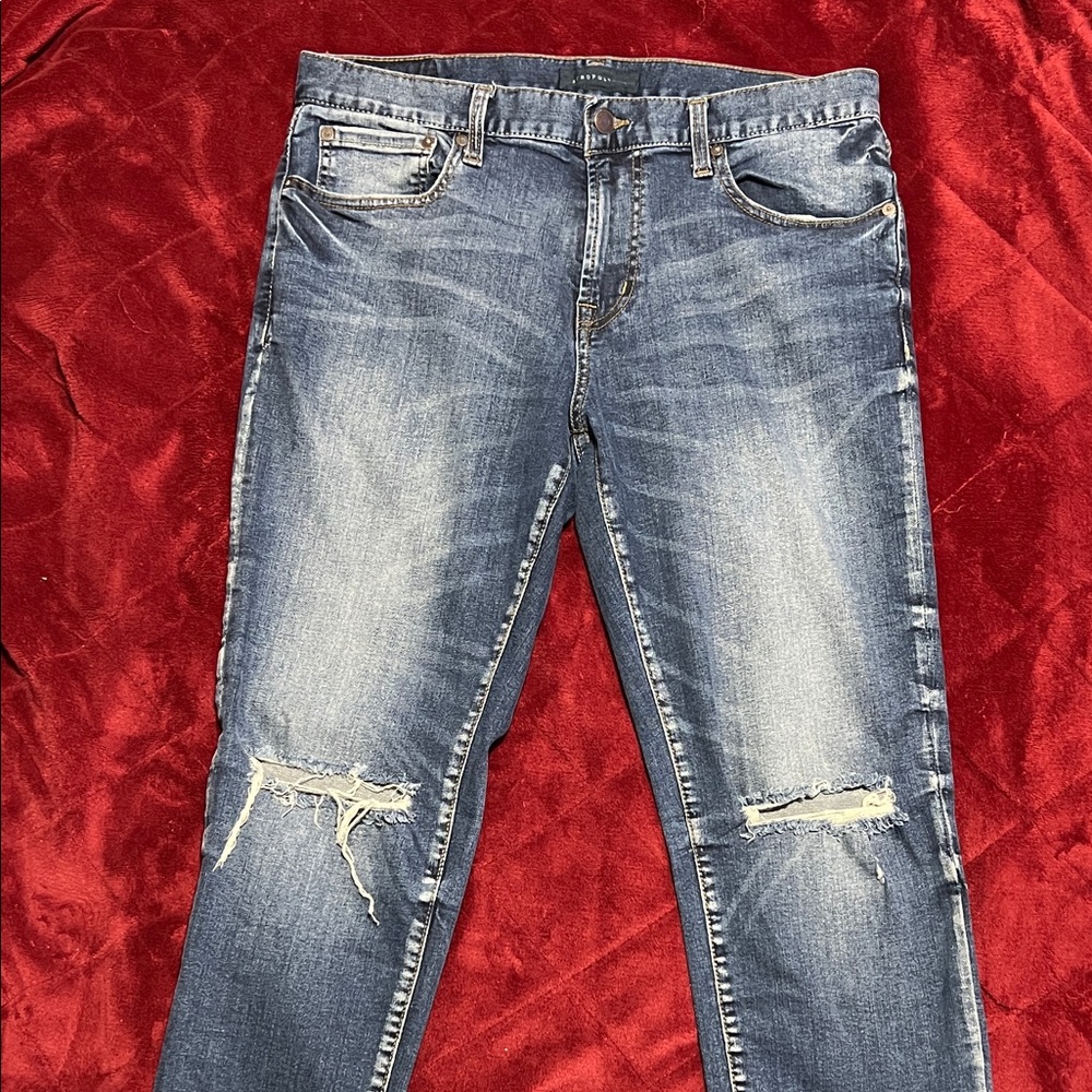 Men's Blue Distressed Jeans